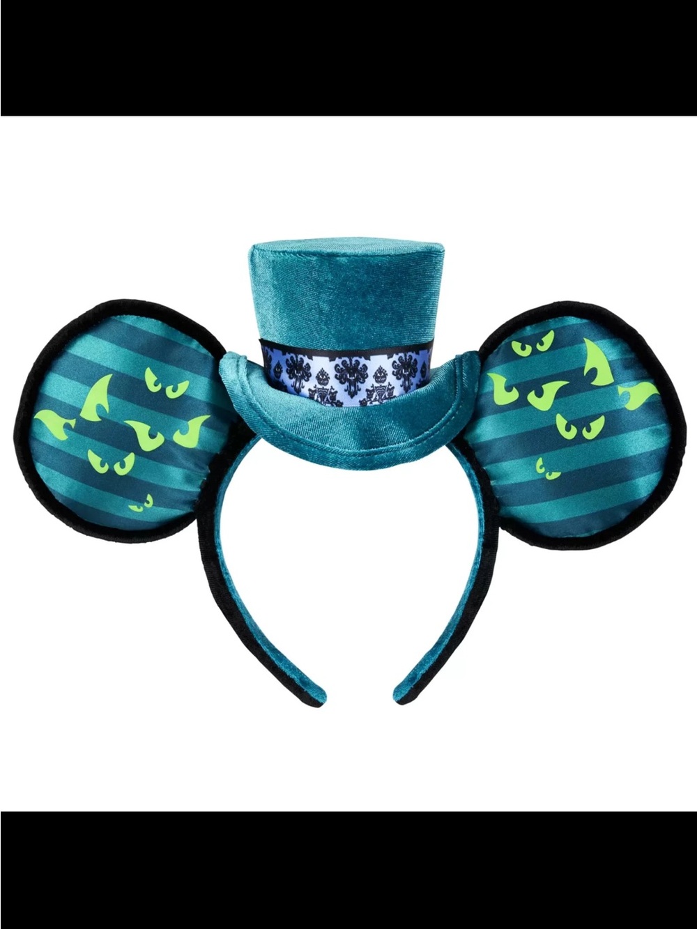 Disney Parks Haunted Mansion Mickey Mouse Ears Headband WDW 50th Hatbox Ghost